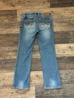 Y2K Adiktd Jeans Womens Size 10 Regular Blue Embroidered Pockets Denim 2000s